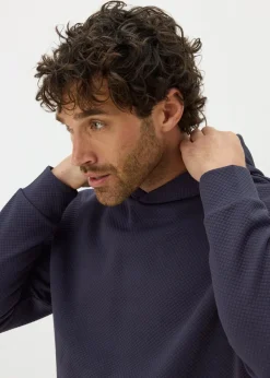 Navy Textured Hoodie