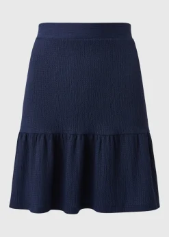 Navy Tiered Mini Skirt