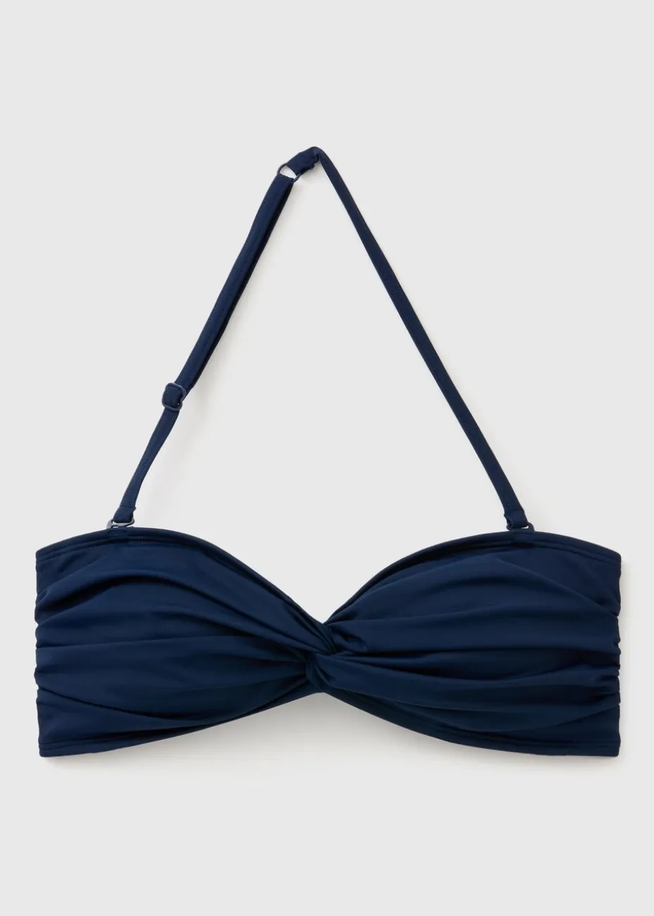 Navy Twist Bikini Top