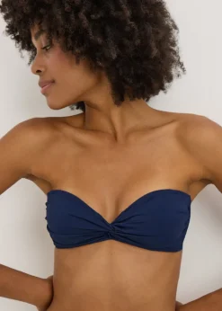 Navy Twist Bikini Top