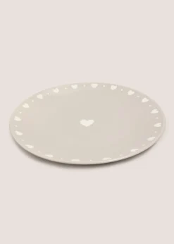 Neutral Heart Dinner Plate