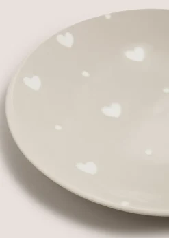 Neutral Heart Dinner Plate