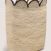 Neutral Scallop Edge Narrow Laundry Basket