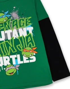 Ninja Turtles Boys Green Long Sleeved T-Shirt (3 - 10 Years)
