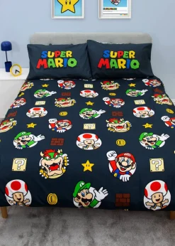 Nintendo Black Blackened Duvet Cover Set