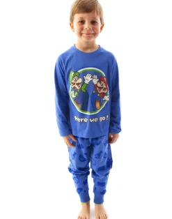 Nintendo Boys Blue Mario & Luigi Pyjama Set (5 - 14 Years)