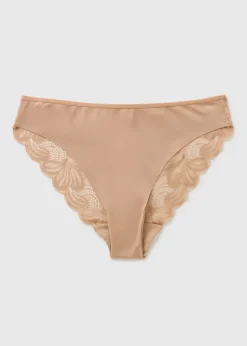 Nude Lace High Leg Knickers