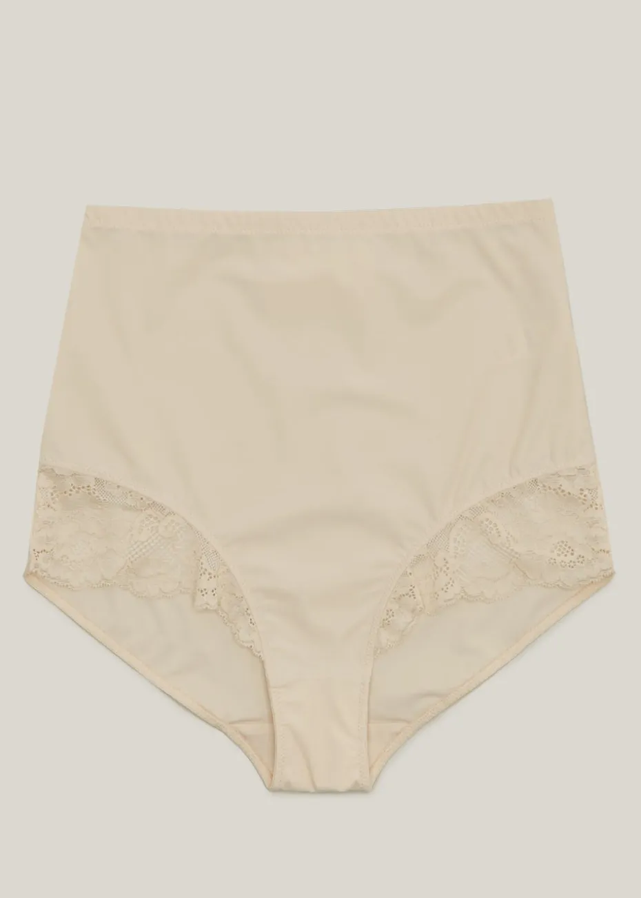 Nude Lace High Waisted Medium Control Knickers