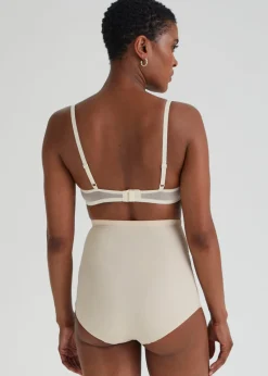 Nude Lace High Waisted Medium Control Knickers