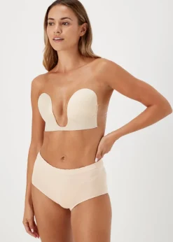 Nude U Plunge Stick On Strapless Bra