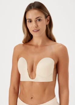 Nude U Plunge Stick On Strapless Bra