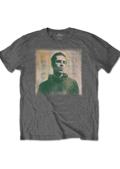 Oasis Liam Gallagher Charcoal Grey Monochrome Cotton T-Shirt