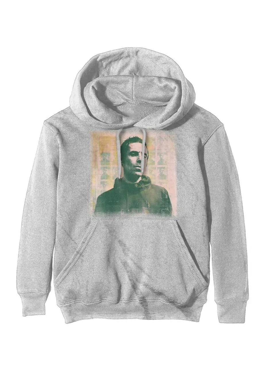 Oasis Liam Gallagher Light Grey Album Hoodie