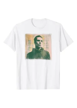 Oasis Liam Gallagher White Monochrome Cotton T-Shirt