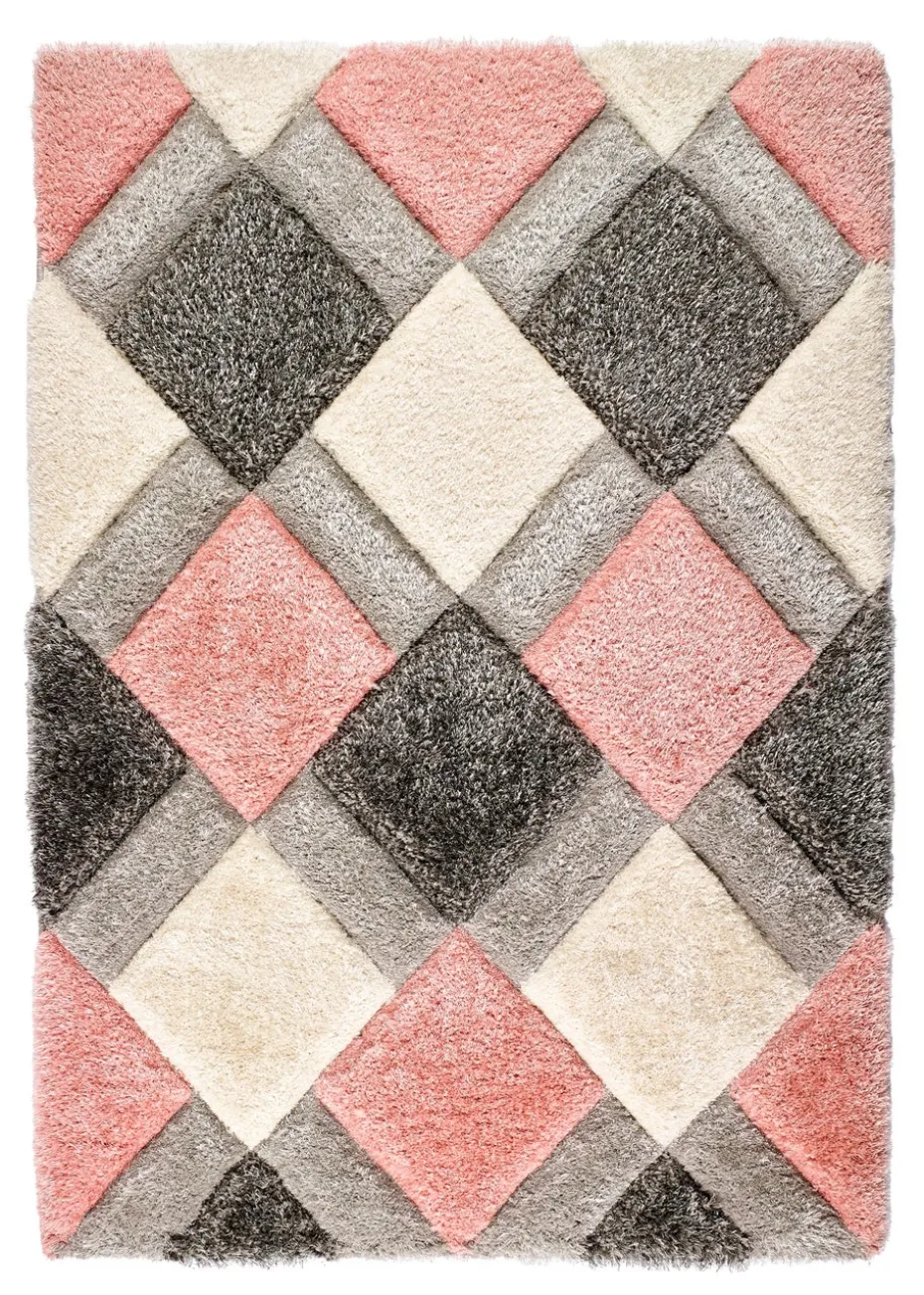 Origins Blush 3D GEO Shaggy Rug