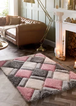 Origins Blush 3D GEO Shaggy Rug