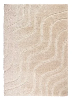 Origins Cream Soft Carved Wave Rug