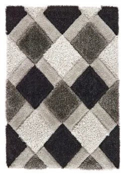 Origins Grey 3D GEO Shaggy Rug