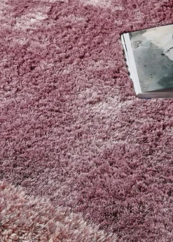 Origins Mauve Shimmer Shaggy Border Rug
