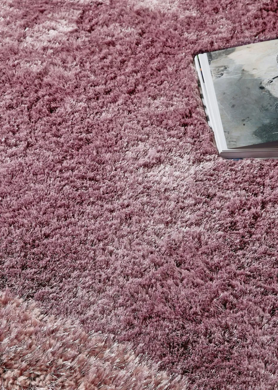 Origins Mauve Shimmer Shaggy Border Rug