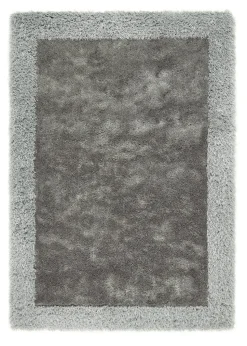 Origins Silver Shimmer Shaggy Border Rug