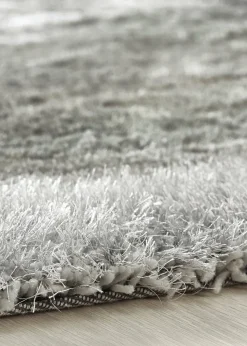 Origins Silver Shimmer Shaggy Border Rug