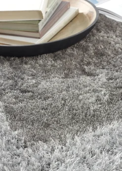 Origins Silver Shimmer Shaggy Border Rug