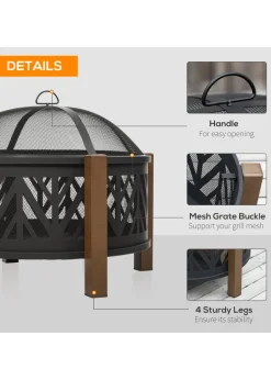 Outsunny 2 in 1 Outdoor Firepit (78cm x 78cm x 60cm)