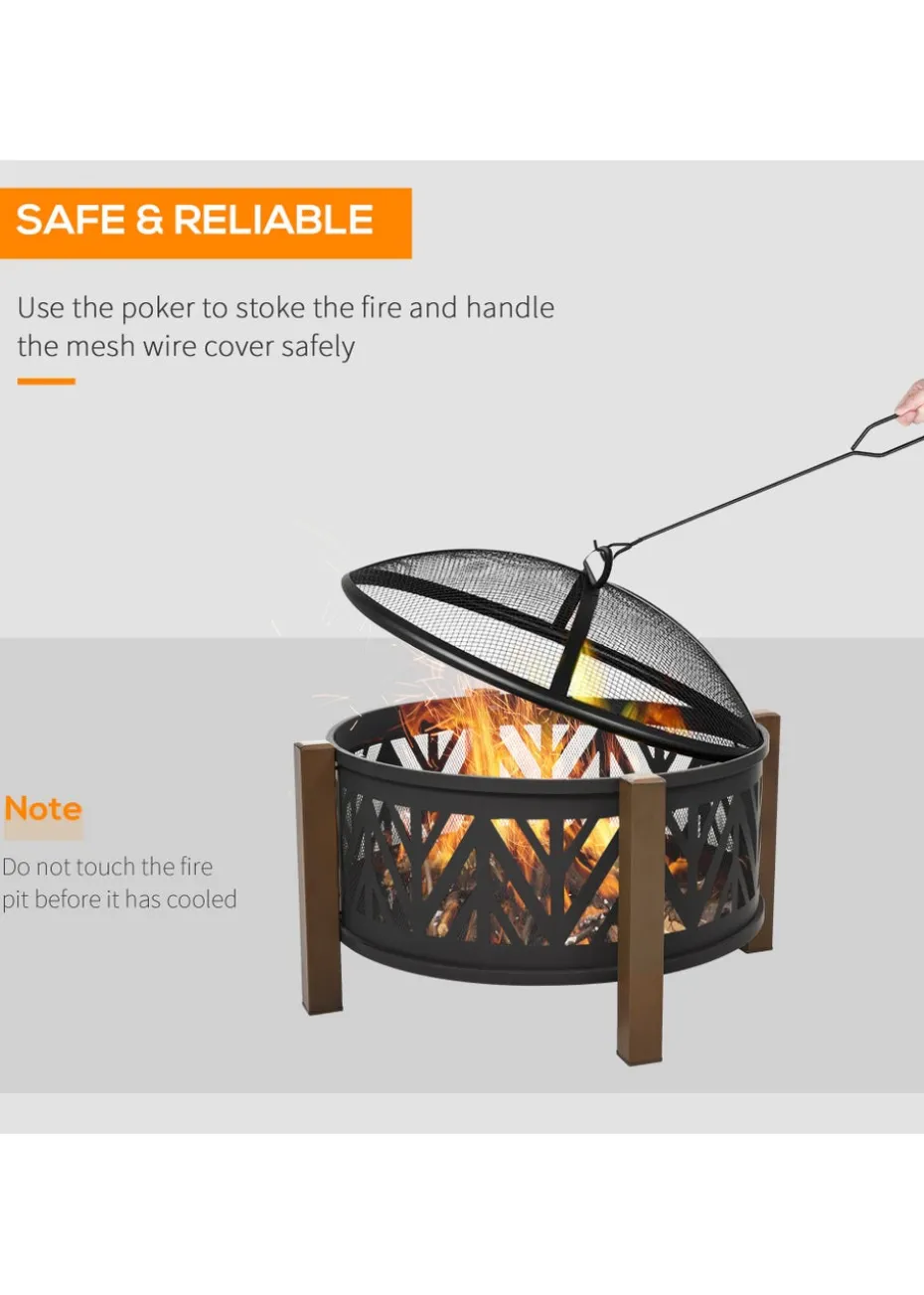Outsunny 2 in 1 Outdoor Firepit (78cm x 78cm x 60cm)