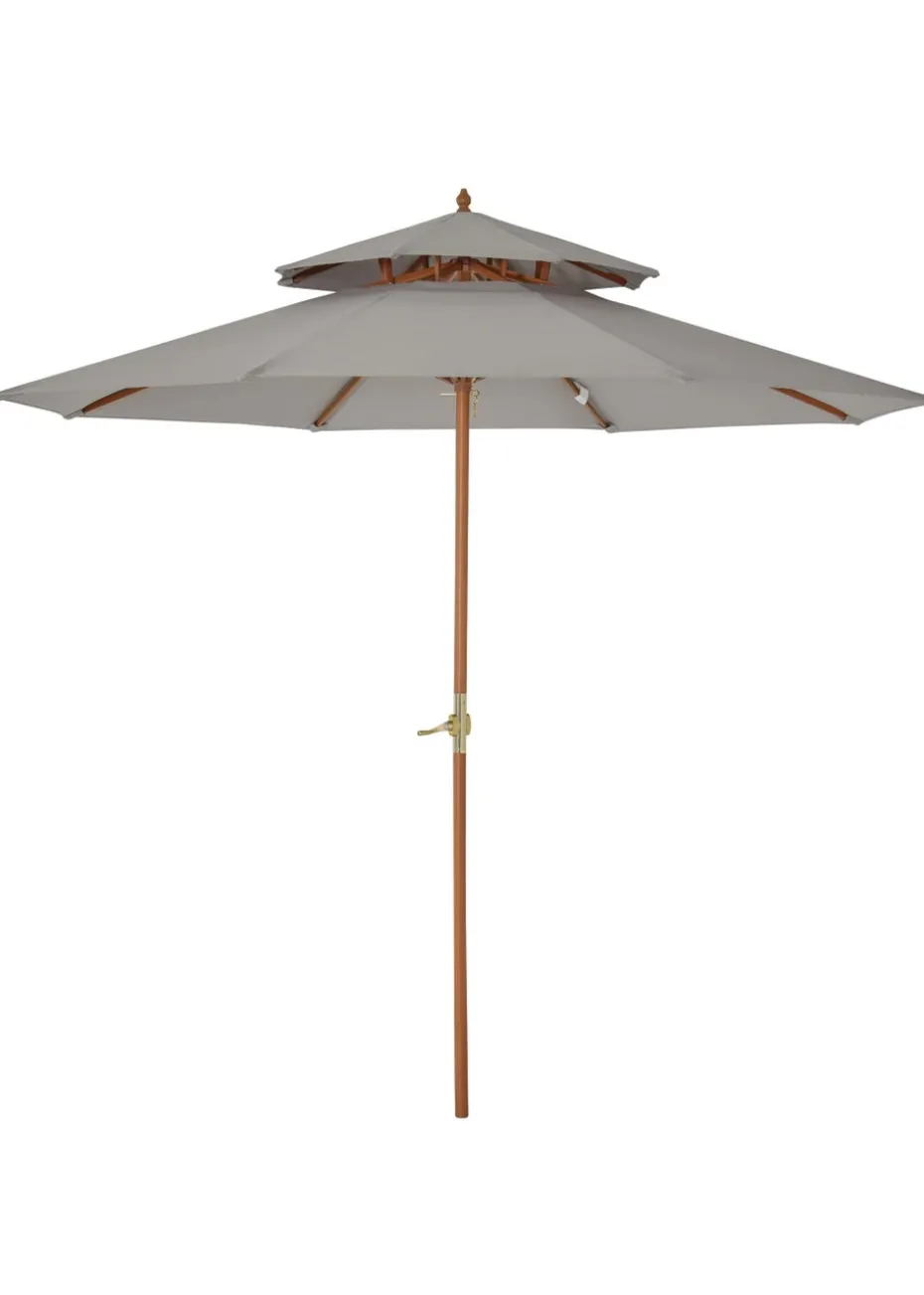 Outsunny 2.7 m Garden Parasol Umbrella, Double Tier Garden Umbrellas Outdoor Sun Umbrella