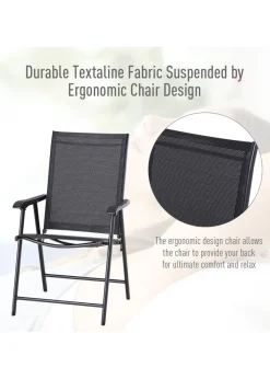 Outsunny 2 PCs Foldable Garden Chairs (58cm x 64cm x 94cm)