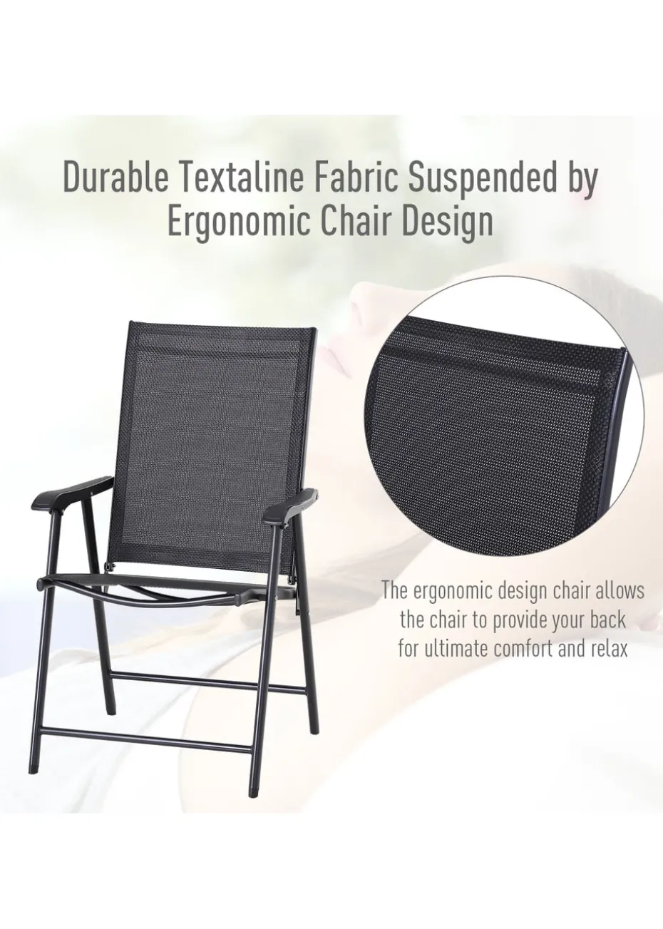 Outsunny 2 PCs Foldable Garden Chairs (58cm x 64cm x 94cm)