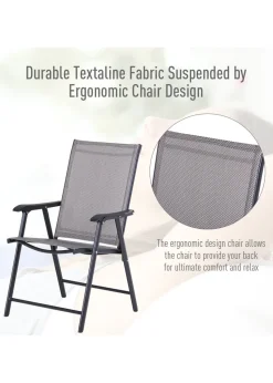 Outsunny 2 PCs Foldable Garden Chairs (58cm x 64cm x 94cm)