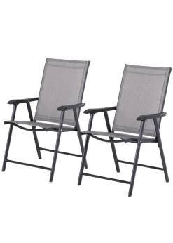 Outsunny 2 PCs Foldable Garden Chairs (58cm x 64cm x 94cm)