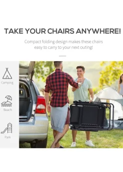 Outsunny 3 PCs Sun Lounger Table & Chairs Set with Cup Holders