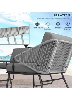 Outsunny 4 Piece Rattan Garden Furniture Set with Cushions