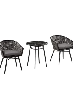 Outsunny 3 Piece Resin Wicker Bistro Outdoor Furniture Set