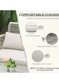 Outsunny 4 Piece Rope Rattan Effect Outdoor Furniture Set