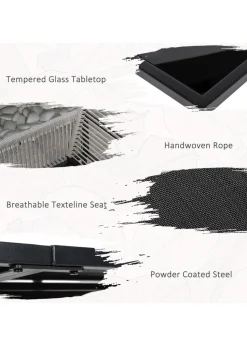 Outsunny 5 Pieces Patio Dining Set with Foldable Back