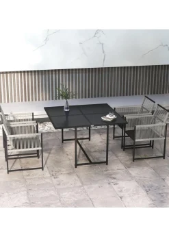 Outsunny 5 Pieces Patio Dining Set with Foldable Back