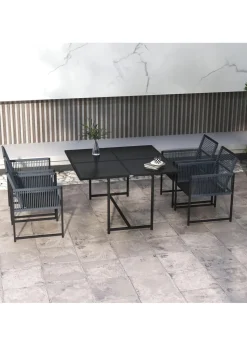 Outsunny 5 Pieces Patio Dining Set with Foldable Back