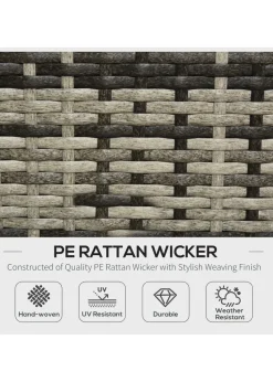 Outsunny 5 Pieces PE Rattan Garden Furniture Set with Cushions, Outdoor Corner Sofa