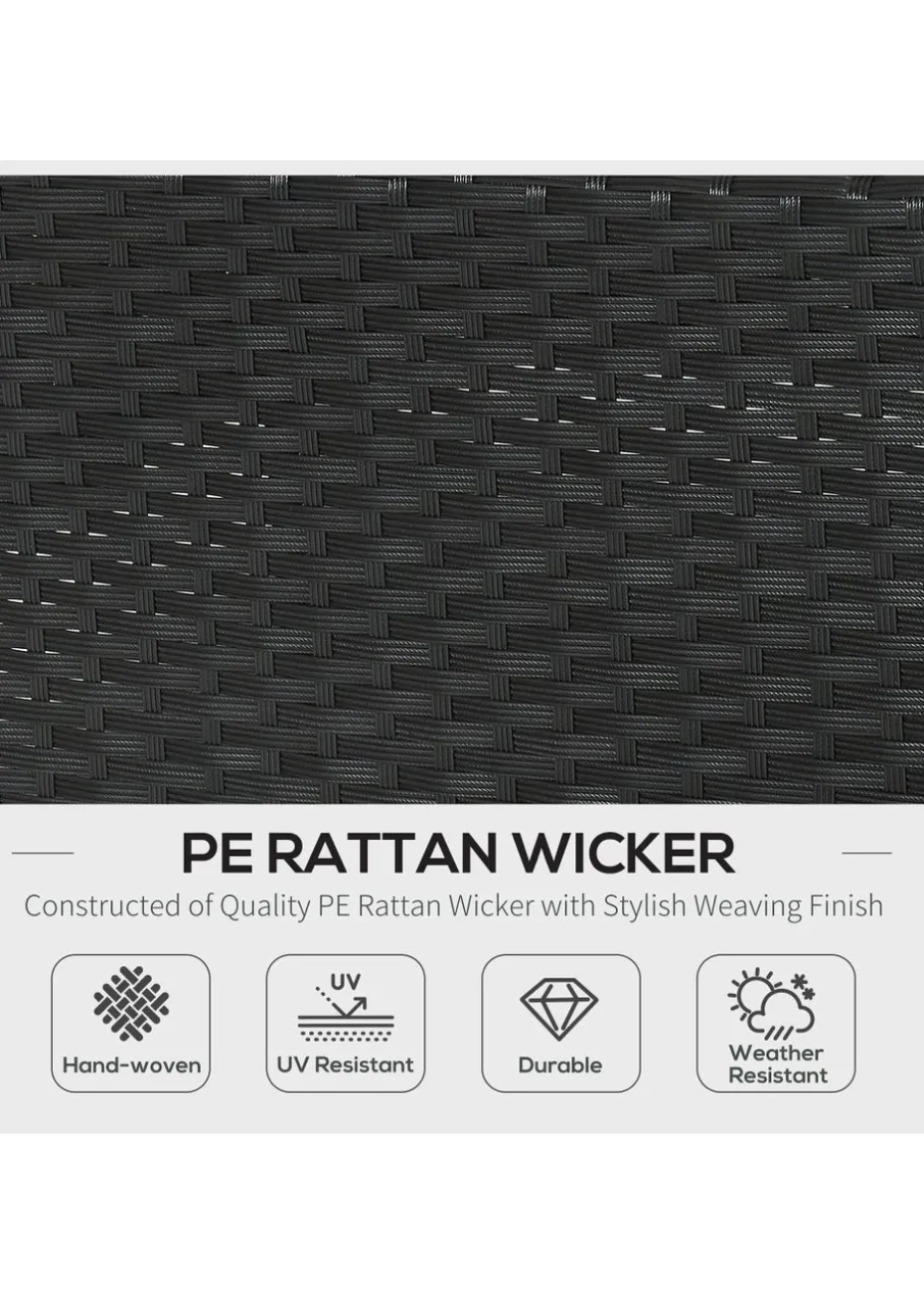 Outsunny 5 Pieces PE Rattan Garden Furniture Set with Cushions, Outdoor Corner Sofa