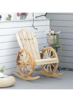 Outsunny Adirondack Rocking Chair Porch Poolside Garden Lounging