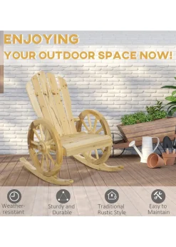 Outsunny Adirondack Rocking Chair Porch Poolside Garden Lounging