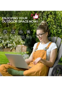 Outsunny Adirondack Rocking Chair Porch Poolside Garden Lounging