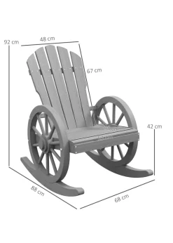 Outsunny Adirondack Rocking Chair Porch Poolside Garden Lounging