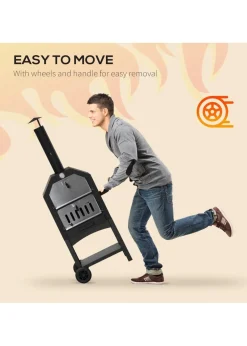 Outsunny Charcoal Tall Ovan Pizza Maker BBQ Grill Outdoor Picnic with Thermometer