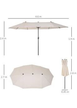 Outsunny Double-Sided Garden Parasol (4.6m) - NO BASE