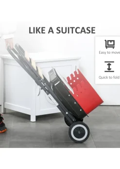 Outsunny Foldable Charcoal Barbecue Grill with Wheels (57cm x 64cm x 83cm)